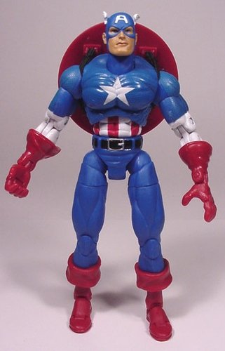 Marvel Legend Captain America figure by Marvel, produced by Marvel. Front view.