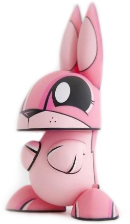 Chaos Bunnies : Pink Bunny #4 figure by Joe Ledbetter, produced by The Loyal Subjects. Front view.