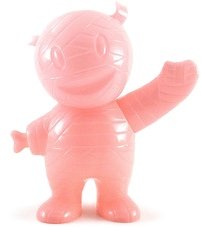 Mummy Boy - Unpainted Opaque Pink GID figure by Brian Flynn, produced by Super7. Front view.