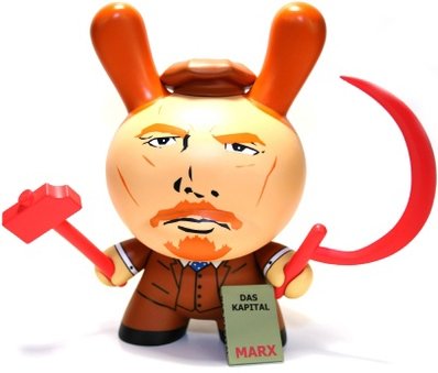 Lenin Dunny figure by Frank Kozik, produced by Kidrobot. Front view.
