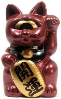Mini Fortune Cat - Maroon Metallic figure by Realxhead, produced by Realxhead. Front view.