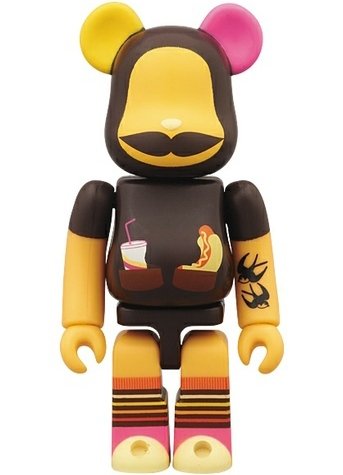 Happy Socks Be@rbrick 100% figure by Happy Socks, produced by Medicom Toy. Front view.