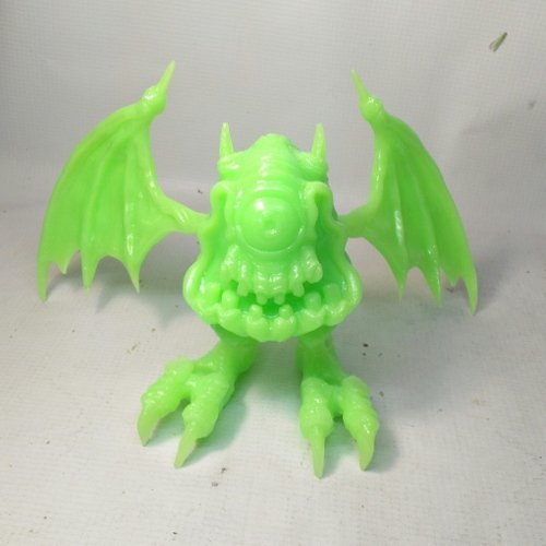 Motorbat- Toxic GID figure by Motorbot And Duboseart, produced by Dubose Art. Front view.