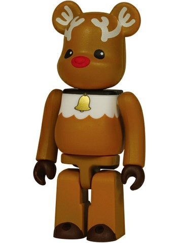 Reindeer Xmas Twin Be@rbrick 100% 2004 figure, produced by Medicom Toy. Front view.