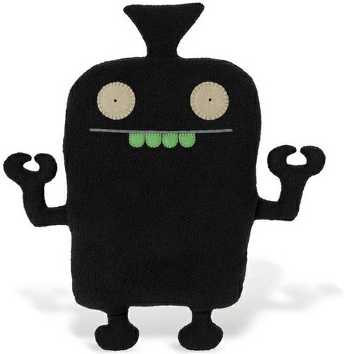 Uglybot - Little, Black figure by David Horvath X Sun-Min Kim, produced by Pretty Ugly Llc.. Front view.