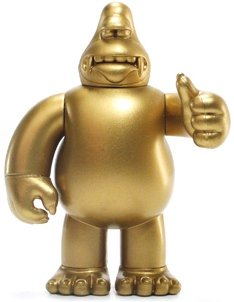 King Ken - Gold Special Edition figure by James Jarvis, produced by Strangeco. Front view.