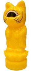 Mini Fortune God - Yellow figure by Mori Katsura, produced by Realxhead. Front view.