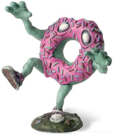 Mr. Jimmies - The Undead Doughnut (Classic Pink) figure by John Sumrow, produced by Firewheel Casting. Front view.