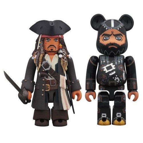 Jack Sparrow & Blackbeard (On Stranger Tides) 2 pack  figure by Disney, produced by Medicom Toy. Front view.