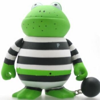 Shamus Muldoon - Jail Variant figure by Frank Kozik, produced by Kidrobot. Front view.