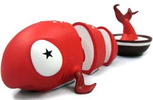 O-No Sashimi - Redfish in Coconut - STGCC Exclusive figure by Andrew Bell, produced by Dyzplastic. Front view.