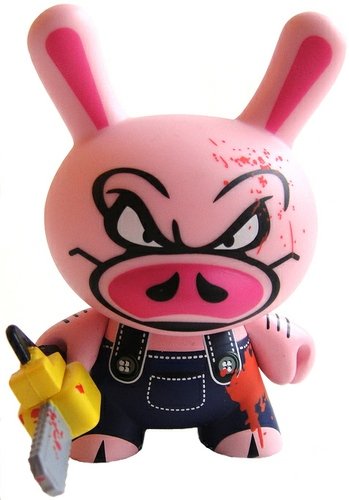 Bacon Dunny figure by Sket One, produced by Kidrobot. Front view.