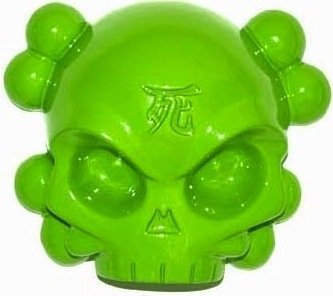 Candy Colored Skullhead - Spring Green figure by Huck Gee, produced by Fully Visual. Front view.