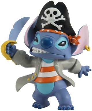 Pirate Stitch figure by Disney, produced by Play Imaginative. Front view.