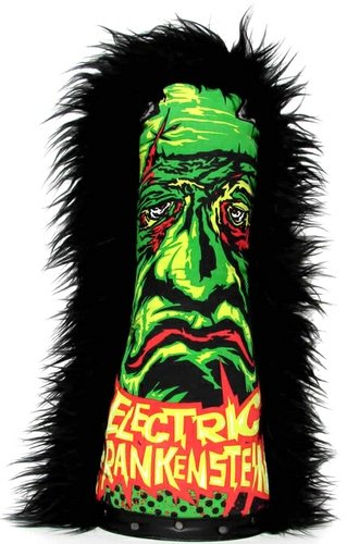 Electric Frankenstein figure by Jim Koch, produced by Circus Punks. Front view.