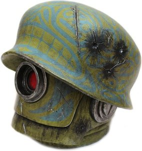 Severed Totem Popbot Head figure by Reactor-88. Front view.
