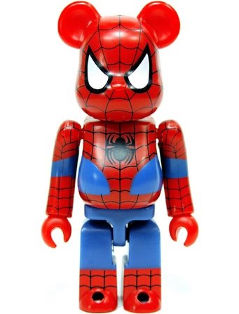 The Amazing Spider-Man Be@rbrick 100% figure by Marvel, produced by Medicom Toy. Front view.