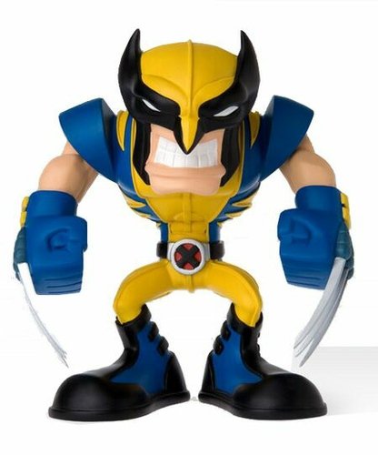 Wolverine figure by Marvel X Tweeqim X Miq Willmott , produced by Upper Deck. Front view.