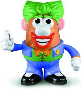 The Joker Mr. Potato Head figure, produced by Ppw Toys. Front view.