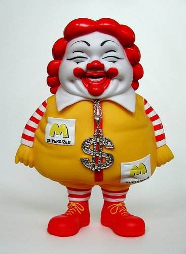 MC Supersized - OG figure by Ron English, produced by Benny Gums. Front view.