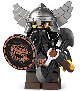 Evil Dwarf figure by Lego, produced by Lego. Front view.
