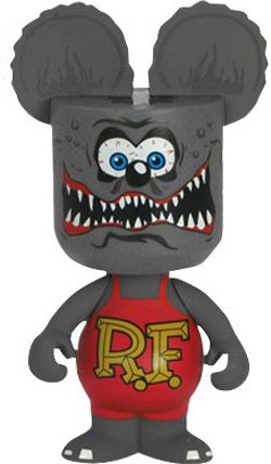 Rat Fink figure by Ed Roth, produced by Funko. Front view.