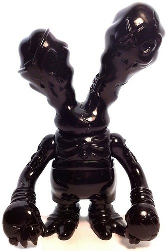 Zombiefighter - Unpainted Black SSSS Exclusive figure by Brian Flynn X Secret Base, produced by Secret Base. Front view.