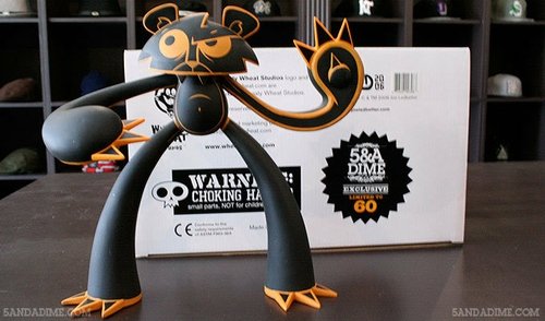 Ringo Bear - Lava - 5&A Dime exclusive figure by Joe Ledbetter, produced by Wheaty Wheat Studios. Front view.