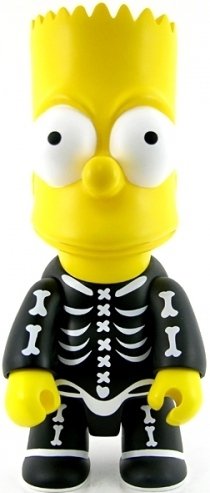 Bart Simpson Qee 10 - Bone figure by Matt Groening, produced by Toy2R. Front view.