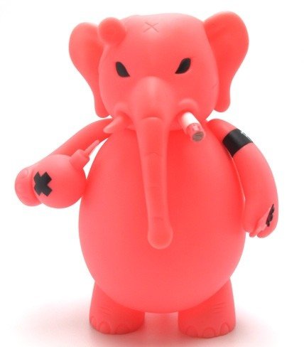 Dr. Bomb - Pink GID Edition figure by Frank Kozik, produced by Toy2R. Front view.