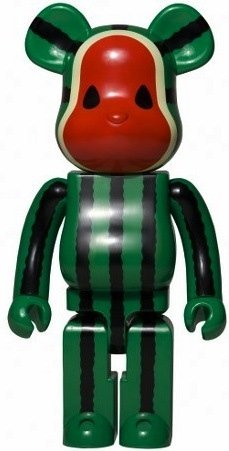 Watermelon Be@rbrick 1000%  figure by LeviS X Clot, produced by Medicom Toy. Front view.