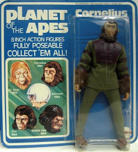 Planet of the Apes - Cornelius figure, produced by Mego. Front view.