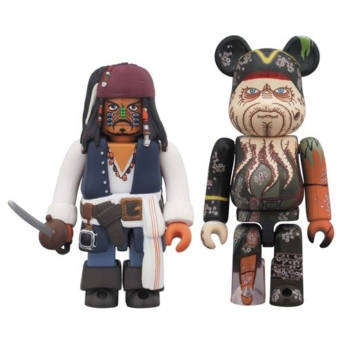 Jack Sparrow (Cannibal Eyes ver.) & Davy Jones (Dead Mans Chest) 2 pack figure by Disney, produced by Medicom Toy. Front view.