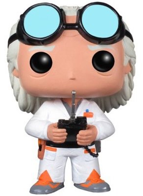 Dr. Emmet Brown figure by Funko, produced by Funko. Front view.