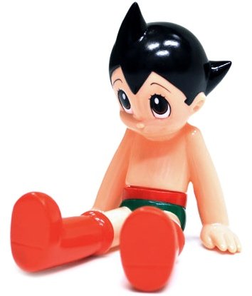 Astro Boy - Soft Sit Atom (ソフビ　おすわりアトム) figure, produced by Denboku (デンボク). Front view.