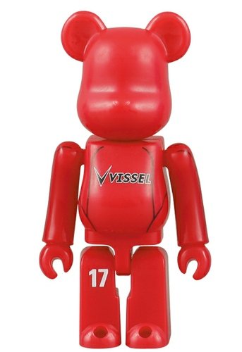 Vissel Kobe Be@rbrick 70% figure, produced by Medicom Toy. Front view.