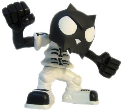 Bobble Head Devil Toyer - Black Head White T-Bone  figure by Toy2R, produced by Toy2R. Front view.