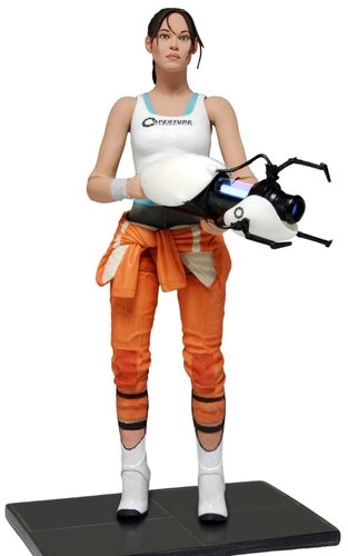 Chell figure by Valve, produced by Neca. Front view.