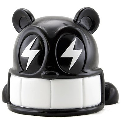 Reach Bear - Black figure by Reach, produced by Kidrobot. Front view.