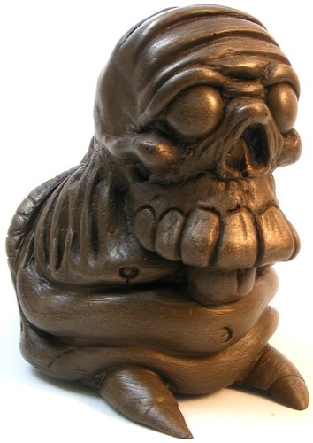 Cold Cast Bronze Skelechub  figure by We Become Monsters (Chris Moore) . Front view.
