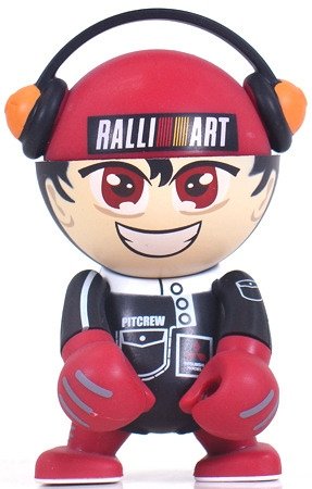 Ralliart Pitcrew Black Ralliart figure, produced by Play Imaginative. Front view.