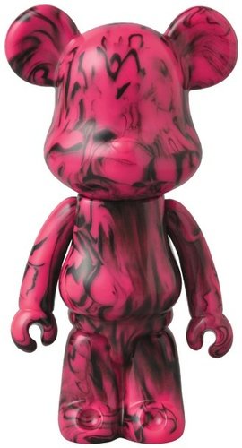 Kumabrick - Pink Marbled figure, produced by Medicom Toy. Front view.