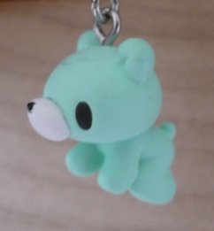 Gloomy Bear Zipper Pull (Baby Green) figure by Mori Chack, produced by Kidrobot. Front view.