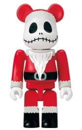 Jack Skellington Santa Version Be@rbrick figure by Disney, produced by Medicom Toy. Front view.
