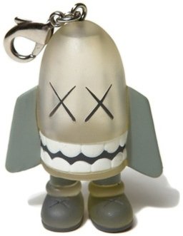 Blitz Keychain - Mono figure by Kaws, produced by Medicom Toy. Front view.
