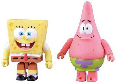 Spongebob Squarepants and Patrick 2 Pack Set figure, produced by Medicom Toy. Front view.