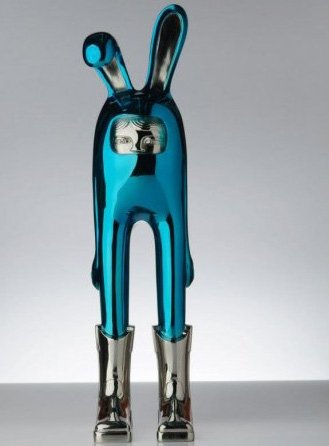 Billy Lifesize - Silver Plated/Blue figure by Blamo Toys, produced by Toy Art Gallery. Front view.