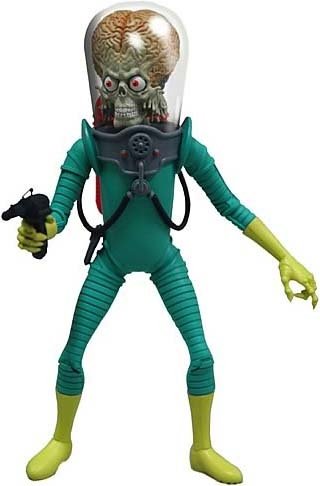 Mars Attacks! Martian Soldier 6-Inch Action Figure figure, produced by Mezco Toyz. Front view.