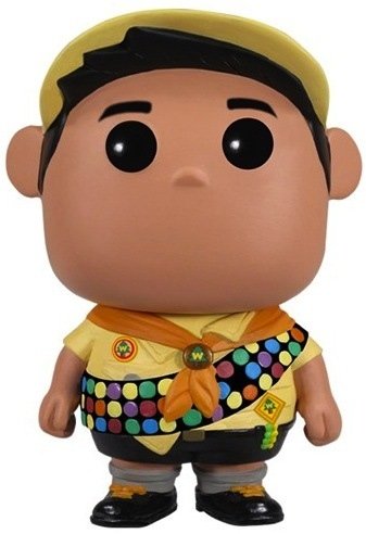 Russel figure by Disney, produced by Funko. Front view.