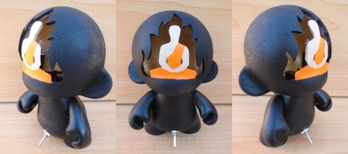 Burning Monk figure by Lap Ngo. Front view.